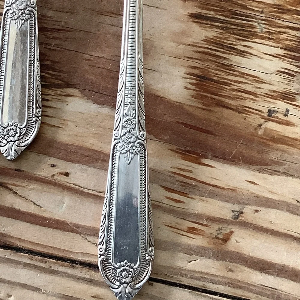 Wm Rogers 1937 Cotillion Pattern Silver Plate 4 Antique Salad Forks